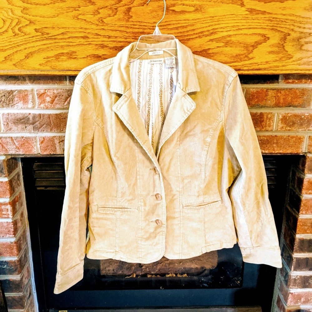 St. John's Bay brand beige corduroy blazer size XL